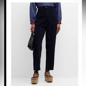 XIRENA | Weston High Rise Cropped Navy Blue Corduroy Pants Women’s Size Medium